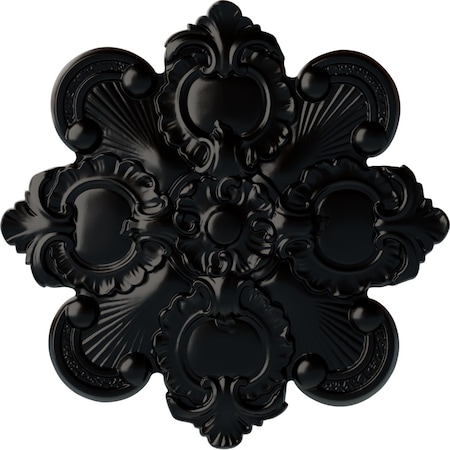 Ekena Millwork Katheryn Ceiling Medallion, Hand-Painted Jet Black, 18 1/8"OD x 1 1/4"P CM18KABLF